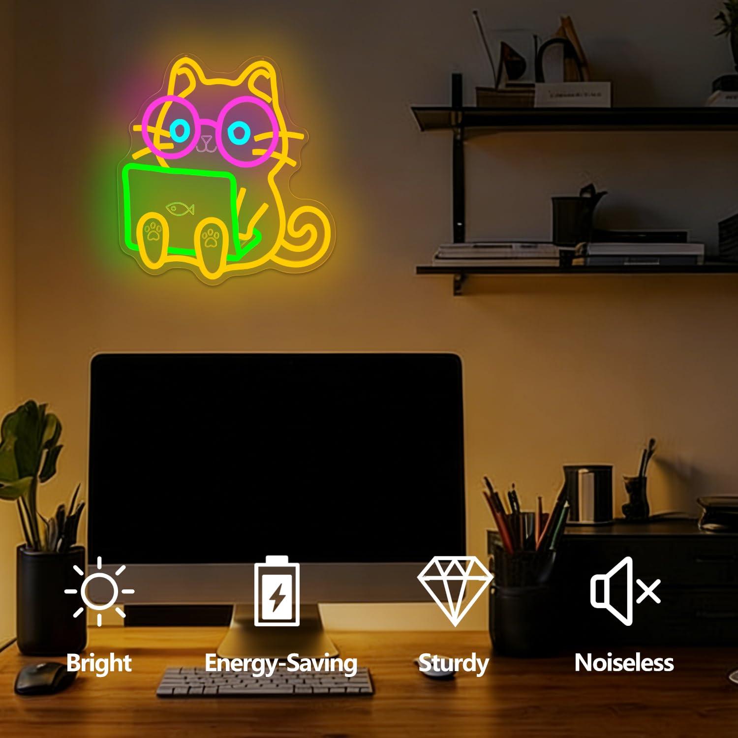 Lampu LED USB Neon Sign Laptop - The Office It Tech ulasan dan harga
